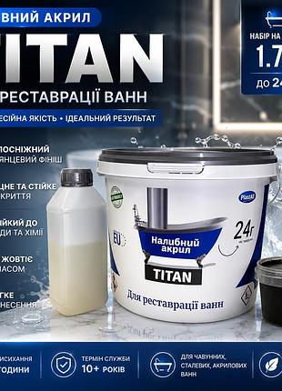 🖤 рідкий акрил для реставрації ванн plastall titan 1.7 м кольоровий чорний