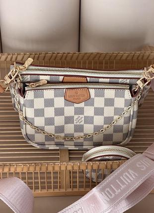 Louis vuitton 3 в 1 ,бежева клітка люкс