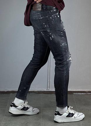 Джинси італія dsquared2 jeans дскваред джинси штаны джинсы штани брюки слим фит деним скини зауженые одяг одежда классические прямые рваные потертые