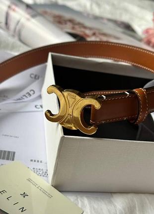 Celine triomphe belt brown/gold