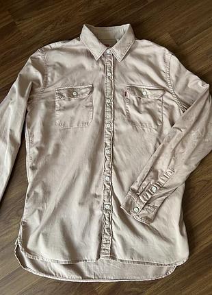 Чоловіча котонова бежева сорочка levi’s, l