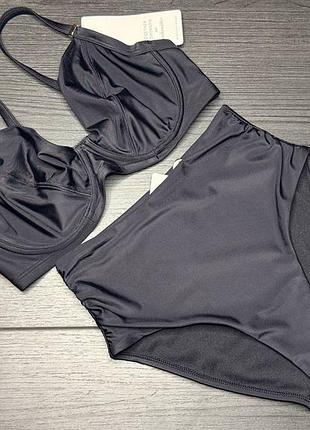 Арт.2366 раздельный купальник женский черный hunkemoller.
