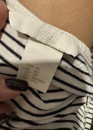 Лонгслів лонг кофта кофточка h&m у смужку зі 100% віскоза xs 2