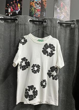Футболка denim tears white/black