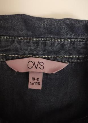 Рубашка джинсовая ovs на 10-11 лет, рост 146 см4 фото