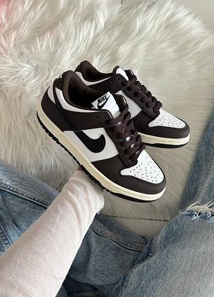 Кроссовки nike sb dunk low next nature dark brown white арт 0418