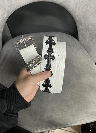 Ремінь chrome hearts white/black