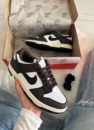 Кроссовки nike sb dunk low next nature dark brown white арт 0418