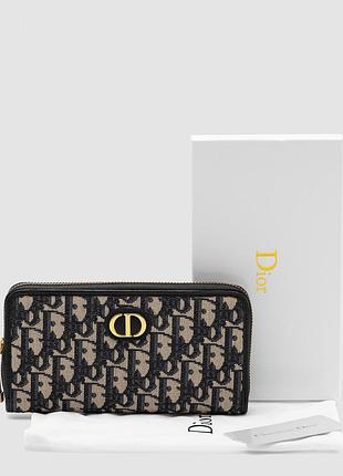 Кошелек диор 30 montaigne wallet blue oblique jacquard