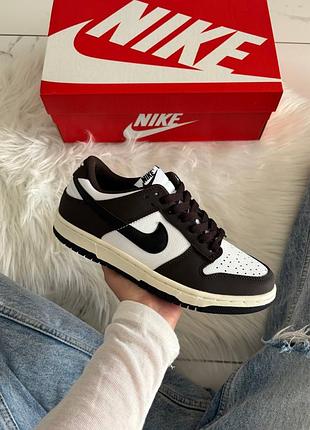 Кроссовки nike sb dunk low next nature dark brown white арт 0418
