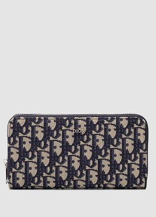 Гаманець діор 30 montaigne wallet blue oblique jacquard