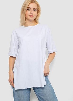 Футболка женская однотонная, цвет белый, 244r1036-5