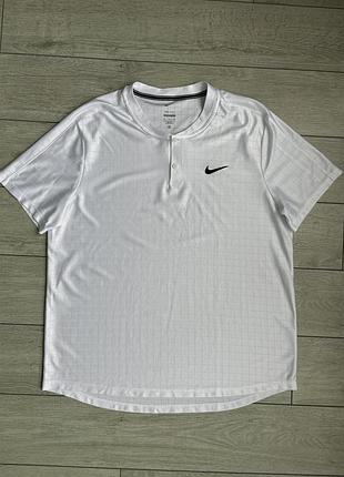 Мужская теннисная футболка найк корт nike court tennis shirt dri-fit size xl хл размер поло майка тениска джерси белый цвет оригинал