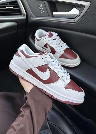 Жіночі кросівки nike sb dunk white bordo