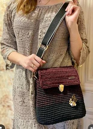 Вʼязана жіноча сумка, вʼязана гачком, handmade,ручна робота,оригінальна сумка