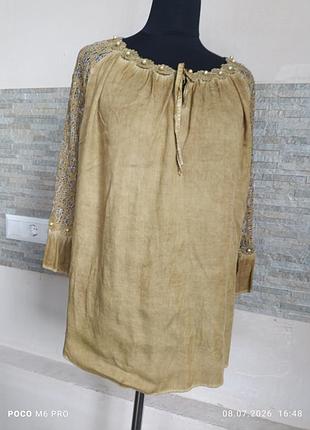 Блуза женская с кружевными рукавами,l,xl