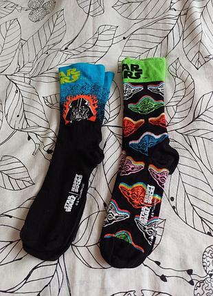 Коттоновые носки star wars дарт вейдер /йода happy socks