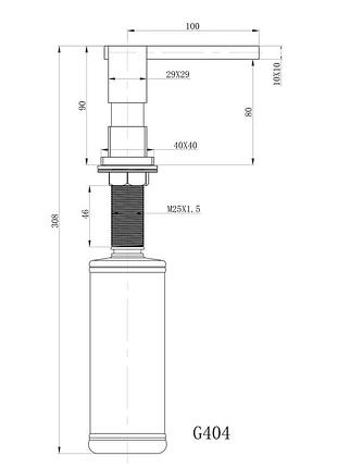 Дозатор для моющего средства gappo g404-2, встраиваемый в раковину, латунь/пластик, песочный 300 мл