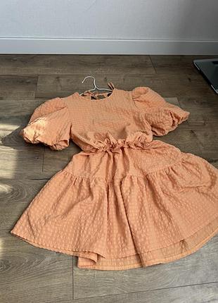 Помаранчеве літне плаття missguided розмір універсальний талія на резинці