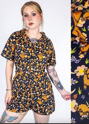 Яскравий ромпер комбінезон з коровами run & fly highland cow playsuit, р. 24 (4xl)