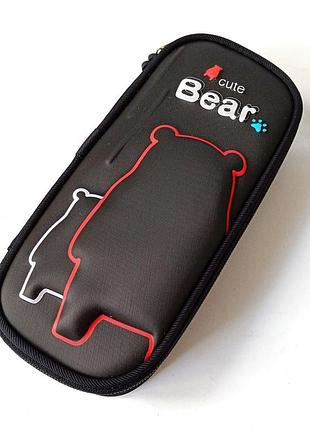 Дитячий пенал твердий cute bear, жорсткий футляр для олівців і ручок, 22×10×5 см yescholar