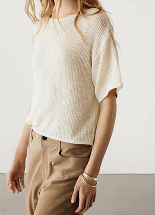 Якісна напівпрозора футболка вільного крою massimo dutti xs