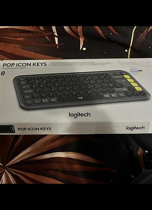 Клавіатура бездротова logitech pop icon keys graphite ukr (920-013157)