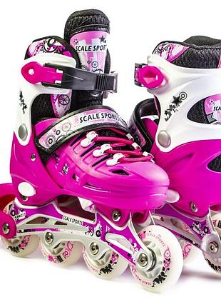 Детские ролики scale sports lf 905 розовые, размер 29-33