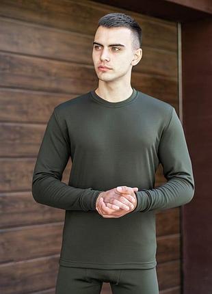 Мужское термобелье зимнее на флисе pobedov teplo хаки
