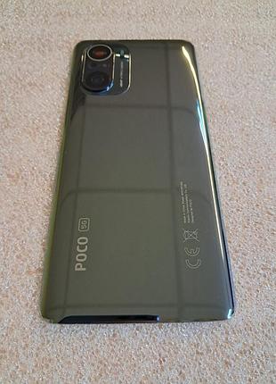 Задняя крышка для xiaomi poco f3 чёрная (night black) оригинал стеклянная, олеофобное покрытие