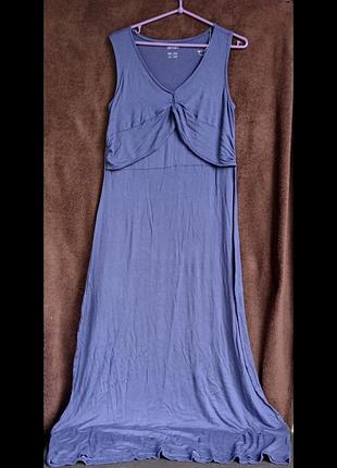 Платье женское, синее, длинное, визкоза, l, eur 40-42
