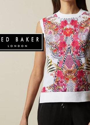 🌹🌹ted baker красивая женская майка с трикотажем с шелком на 46-48🌹🌹