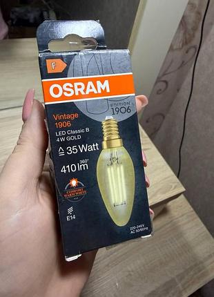 Світлодіодна лампа osram vintage 1906 led classic b з цоколем e14