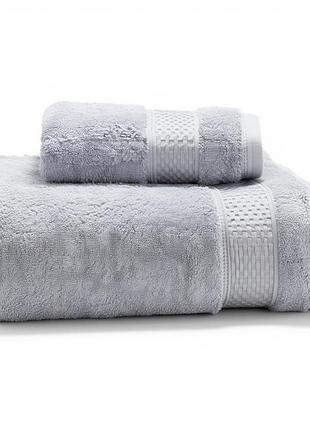 Набор полотенец махровых 2 штуки 70×140/50×90 см серый 503-45-30g