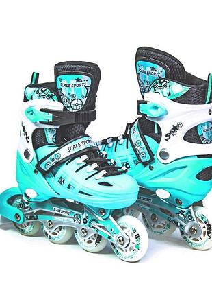 Детские ролики scale sports lf 905 бирюзовые цвет размер 38-41