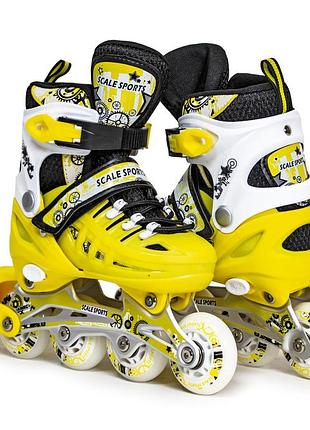 Детские ролики scale sports lf 905 желтый цвет размер 38-41