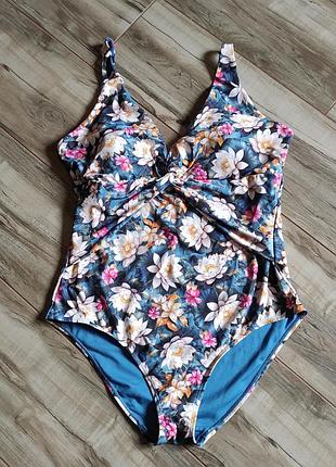 Слитный купальник primark с цветочным принтом и утяжкой, размер l