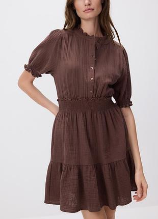 Сукня муслінова бавовна коричнева
