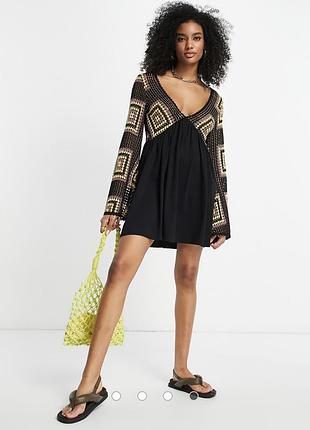 Натуральна сукня asos вʼязане плаття asos рукав кльош