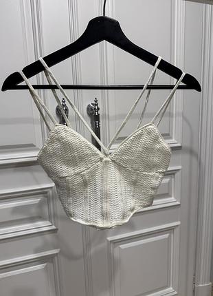 Короткий трикотажний топ zara s.