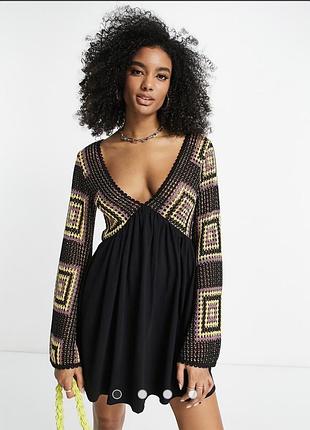 Натуральна сукня asos вʼязане плаття asos рукав кльош