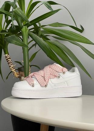 Кроссовки nike air force 1 low custom lanvin laces white multicolor