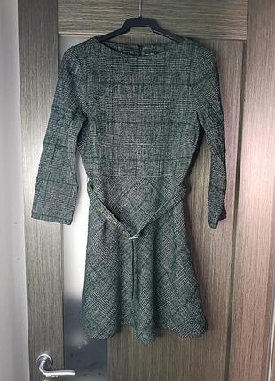 Твідова міні сукня в клітинку zara