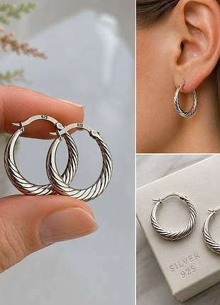 Сережки кільця срібло antic silver