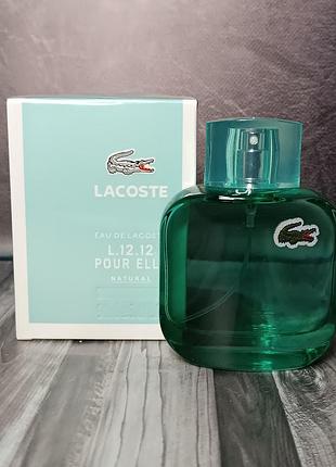 Женская туалетная вода lacoste eau de l.12.12 pour elle natural (лакоста натурал) 90 мл
