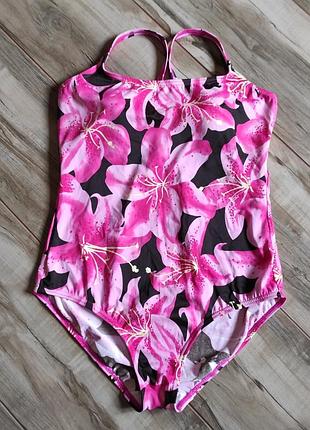 Суцільний купальник з ліліями riviera, розмір eur 44 (uk 16 / xl)