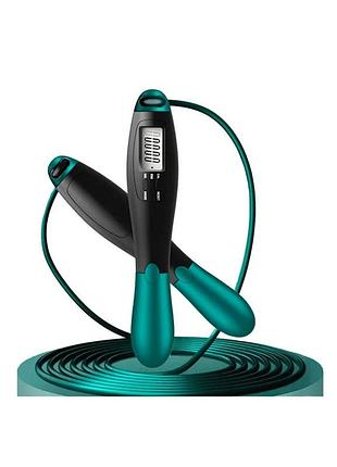 Скоростная скакалка со счетчиком easyfit ef-1916-gn черный-зеленый