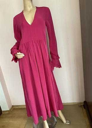 Довга рожева італійська сукня/ s/ brend her dress