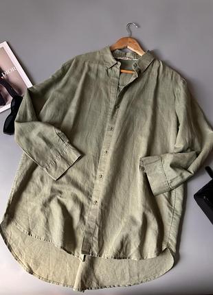 Натуральна сорочка кольору хакі esprit р.l/xl