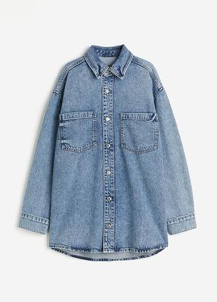 Джинсова сорочка оверсайз h&m xl